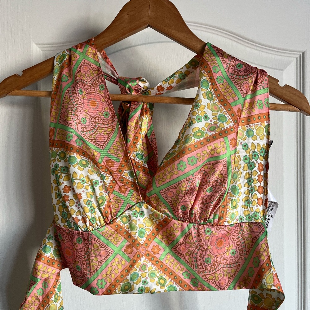 Cute colourful pattern crop top